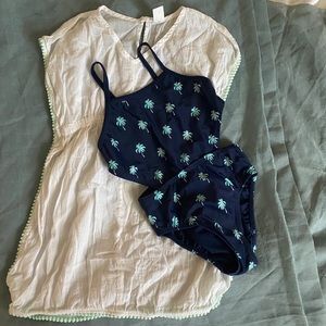 Old navy swim set. Palm Tree swim n white cover up